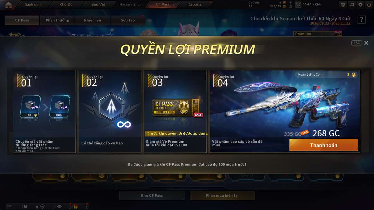 shop acc cf uy tin gia re